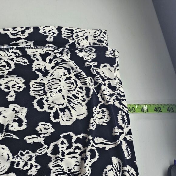 Lauren Ralph Lauren Size 10‎ Black & White Floral Long Sleeve Midi Wrap Dress - Picture 11 of 12